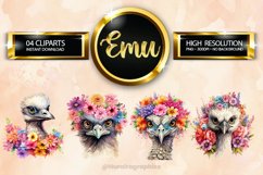 Emu Clipart 04 variations Product Image 1