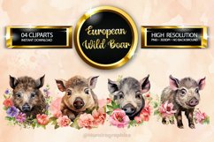 European Wild Boar Clipart 04 variations Product Image 1
