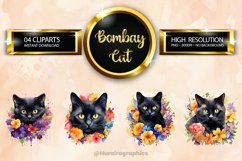 Bombay Cat Clipart 04 variations Product Image 1