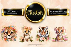 Cheetah Clipart 04 variations Product Image 1