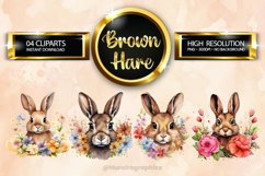 Brown Hare Clipart 04 variations Product Image 1