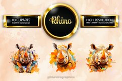 Rhino Clipart 03 variations Product Image 1