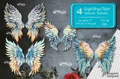 Angel Wings Sublimation PNG Transparent wings png Clipart Product Image 1