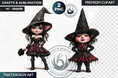 Gothic Gnome Clipart, Goth Gnome Clipart, Gnomes png Product Image 1