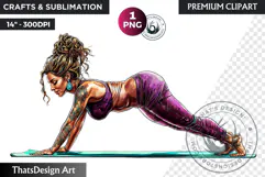Zen Women doing yoga Clipart PNG, meditation Sublimation Product Image 1