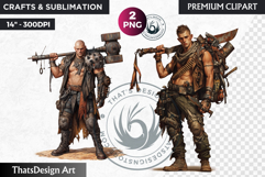 Wasteland Punk Character Clipart, Post-Apocalyptic PNG Product Image 1