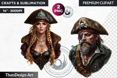 Pirates Clipart, Pirate corsair in PNG for sublimation Product Image 1