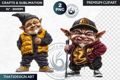 Urban Gnome Clipart, hip hop Gnome, Street Gnome png Product Image 1