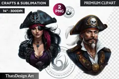 Pirates Clipart, Pirate corsair in PNG for sublimation Product Image 1