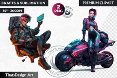 CyberPunk Character Clipart,Post-Apocalyptic PNG sublimation Product Image 1