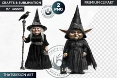 Gothic Gnome Clipart, Goth Gnome Clipart, Gnomes png Product Image 1