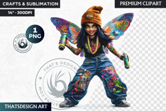 Urban Fairy Clipart, hip hop fantasy Clipart, Fairy png Product Image 1