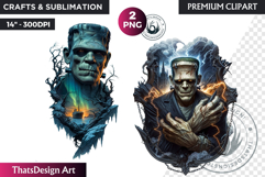 Frankenstein Clipart, Halloween clipart, Halloween PNG Product Image 1