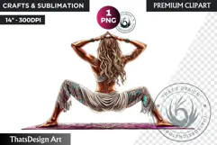 Zen Women doing yoga Clipart PNG, meditation Sublimation Product Image 1