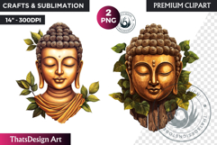 Golden Buddha Clipart, Happy buddha, Meditative, Sitting Product Image 1