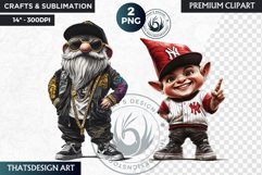 Urban Gnome Clipart, hip hop Gnome, Street Gnome png Product Image 1