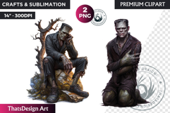 Frankenstein Clipart, Halloween clipart, Halloween PNG Product Image 1