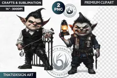 Gothic Gnome Clipart, Goth Gnome Clipart, Gnomes png Product Image 1