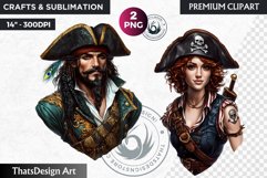 Pirates Clipart, Pirate corsair in PNG for sublimation Product Image 1