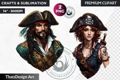 Pirates Clipart, Pirate corsair in PNG for sublimation Product Image 1