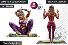 Zen Women doing yoga Clipart PNG, meditation Sublimation Product Image 1