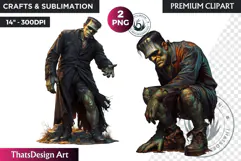 Frankenstein Clipart, Halloween clipart, Halloween PNG Product Image 1