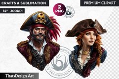 Pirates Clipart, Pirate corsair in PNG for sublimation Product Image 1
