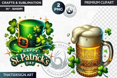 St Patrick&#039;s Day Clipart, Saint patrick PNG sublimation Product Image 1
