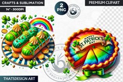 St Patrick&#039;s Day Desserts Clipart, Saint patrick sublimation Product Image 1
