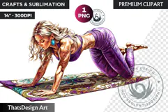 Zen Women doing yoga Clipart PNG, meditation Sublimation Product Image 1