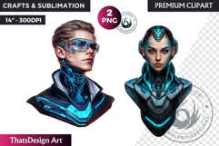 Biopunk Character Clipart,cyber Post-Apocalyptic sublimation Product Image 1