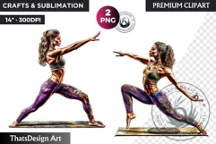 Zen Women doing yoga Clipart PNG, meditation Sublimation Product Image 1
