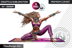 Zen Women doing yoga Clipart PNG, meditation Sublimation Product Image 1