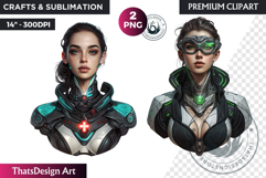Biopunk Character Clipart,cyber Post-Apocalyptic sublimation Product Image 1