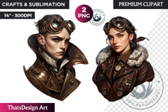 Steampunk Character Clipart, Post-Apocalyptic sublimation Product Image 1