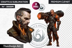 CyberPunk Character Clipart,Post-Apocalyptic PNG sublimation Product Image 1