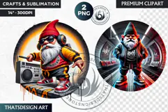 Urban Gnome Clipart, hip hop Gnome Clipart, Gnomes png Product Image 1