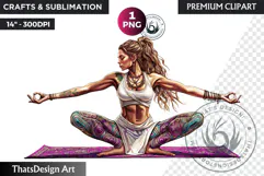 Zen Women doing yoga Clipart PNG, meditation Sublimation Product Image 1