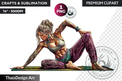 Zen Women doing yoga Clipart PNG, meditation Sublimation Product Image 1