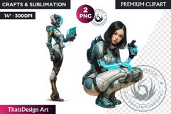 Biopunk Character Clipart,cyber Post-Apocalyptic sublimation Product Image 1