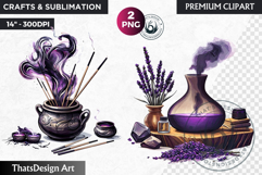 Purple Wellness clipart, Spa clipart, holistic healing PNG Product Image 1