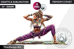 Zen Women doing yoga Clipart PNG, meditation Sublimation Product Image 1