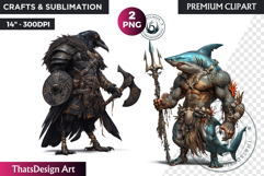 Epic Warrior Animal Clipart, gladiator tribal animal,fantasy Product Image 1