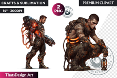 Biopunk Character Clipart,cyber Post-Apocalyptic sublimation Product Image 1