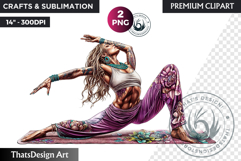 Zen Women doing yoga Clipart PNG, meditation Sublimation Product Image 1