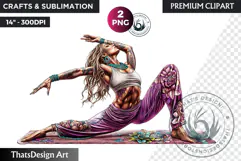 Zen Women doing yoga Clipart PNG, meditation Sublimation Product Image 1