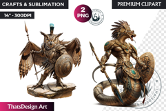 Epic Warrior Animal Clipart, gladiator tribal animal,fantasy Product Image 1