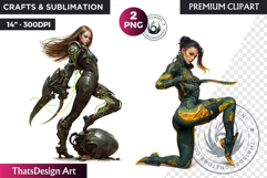 Biopunk Character Clipart,cyber Post-Apocalyptic sublimation Product Image 1