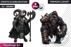 Epic Warrior Animal Clipart, gladiator tribal animal,fantasy Product Image 1