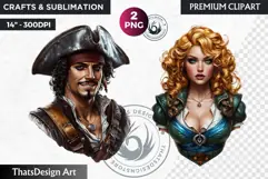 Pirates Clipart, Pirate corsair in PNG for sublimation Product Image 1